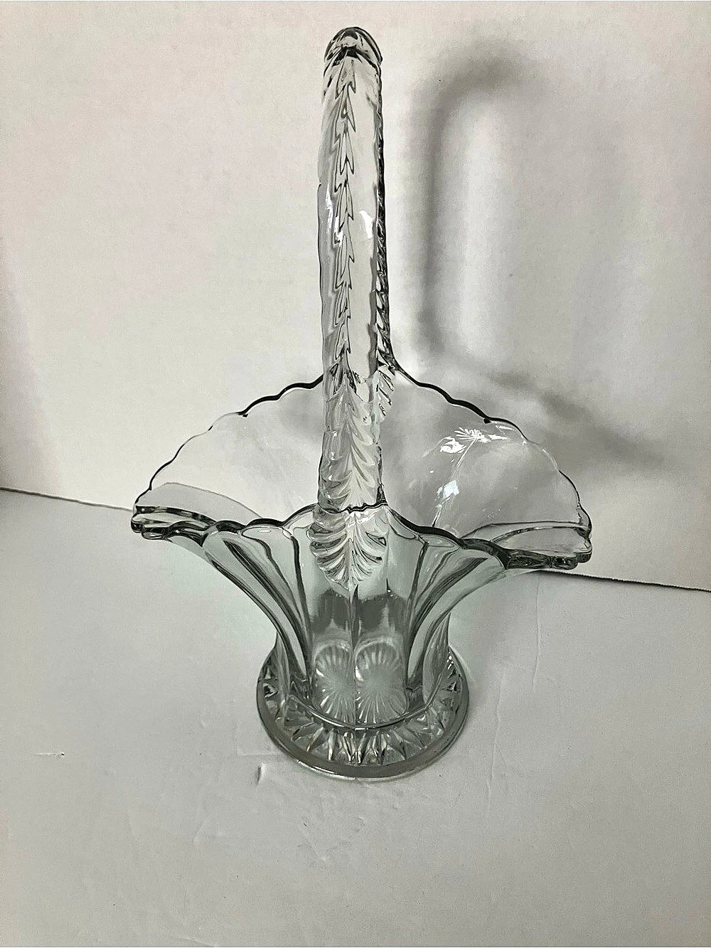 Duncan Miller Antique EAPG Brides Basket Clear Glass Basket
